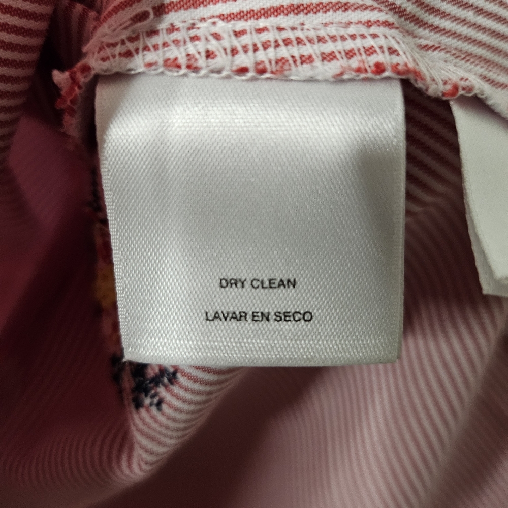 Nine West Blouse Small White Striped Embroidered Bell Sleeve Tie Back Prairie - Picture 10 of 14
